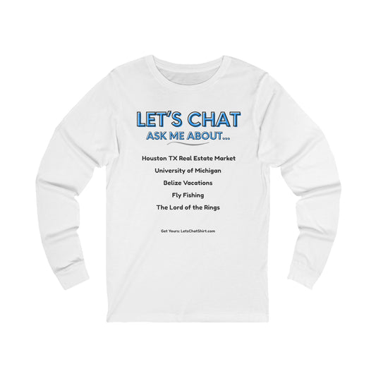 Unisex Custom Conversation Starter Long Sleeve | Display Your Favorite Topics
