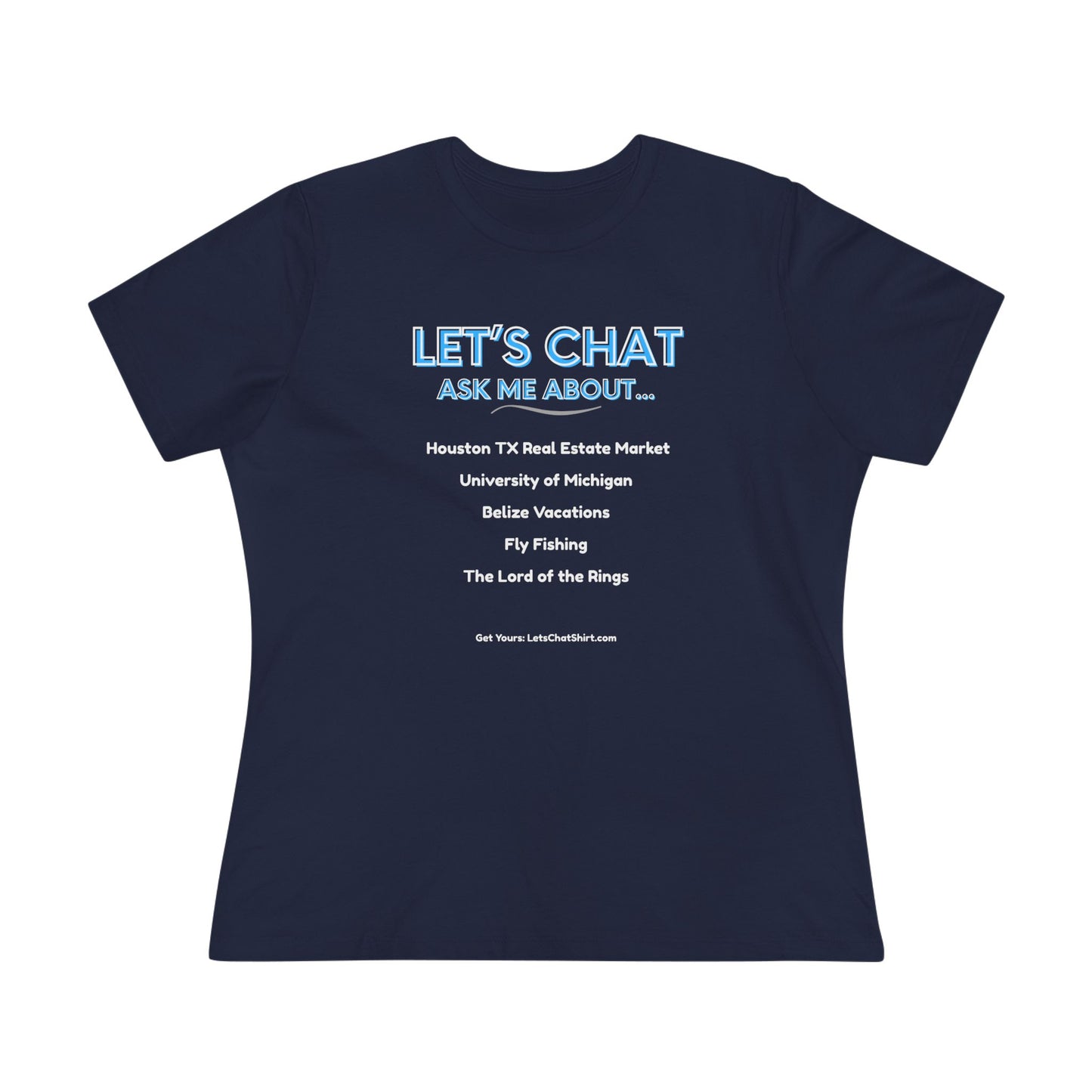 Women's Custom Conversation Starter T-Shirt - Display Your Favorite Topics