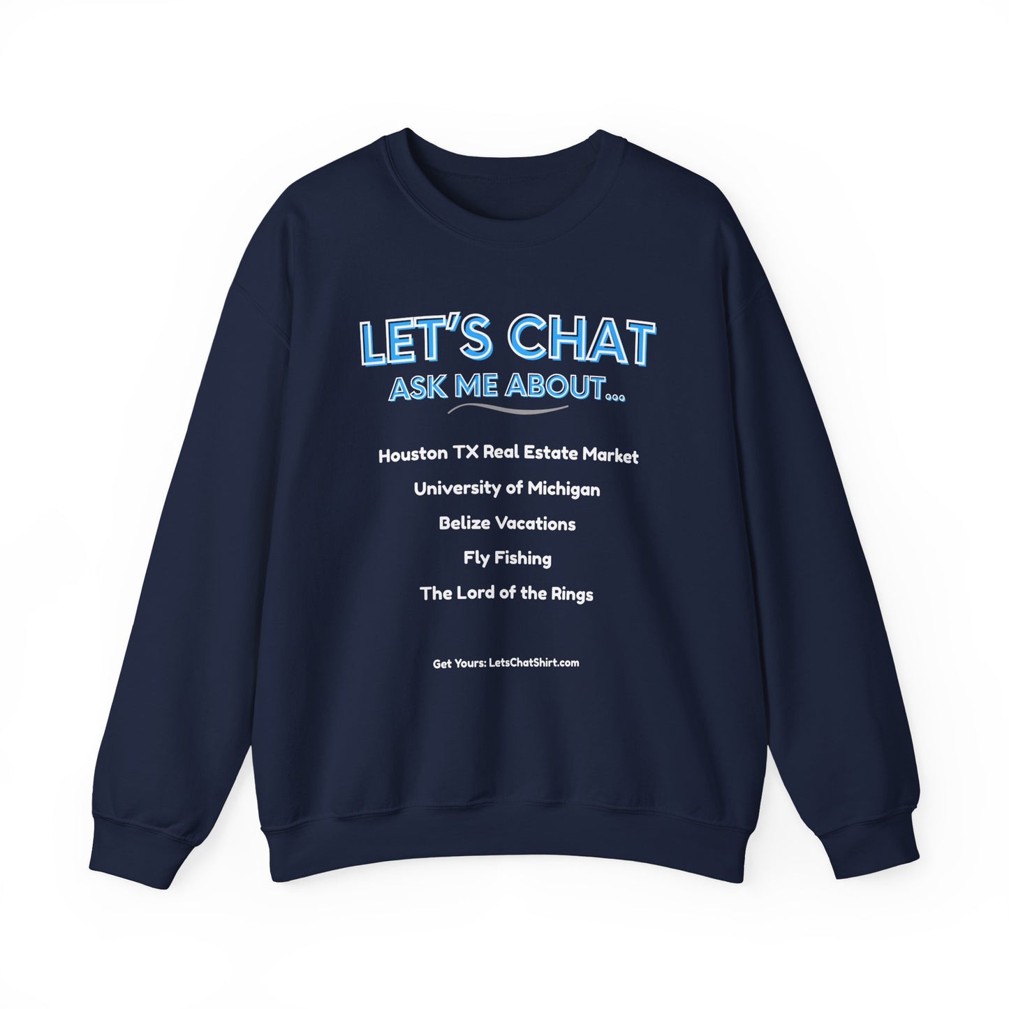 Unisex Custom Conversation Starter Sweatshirt | Display Your Favorite Topics