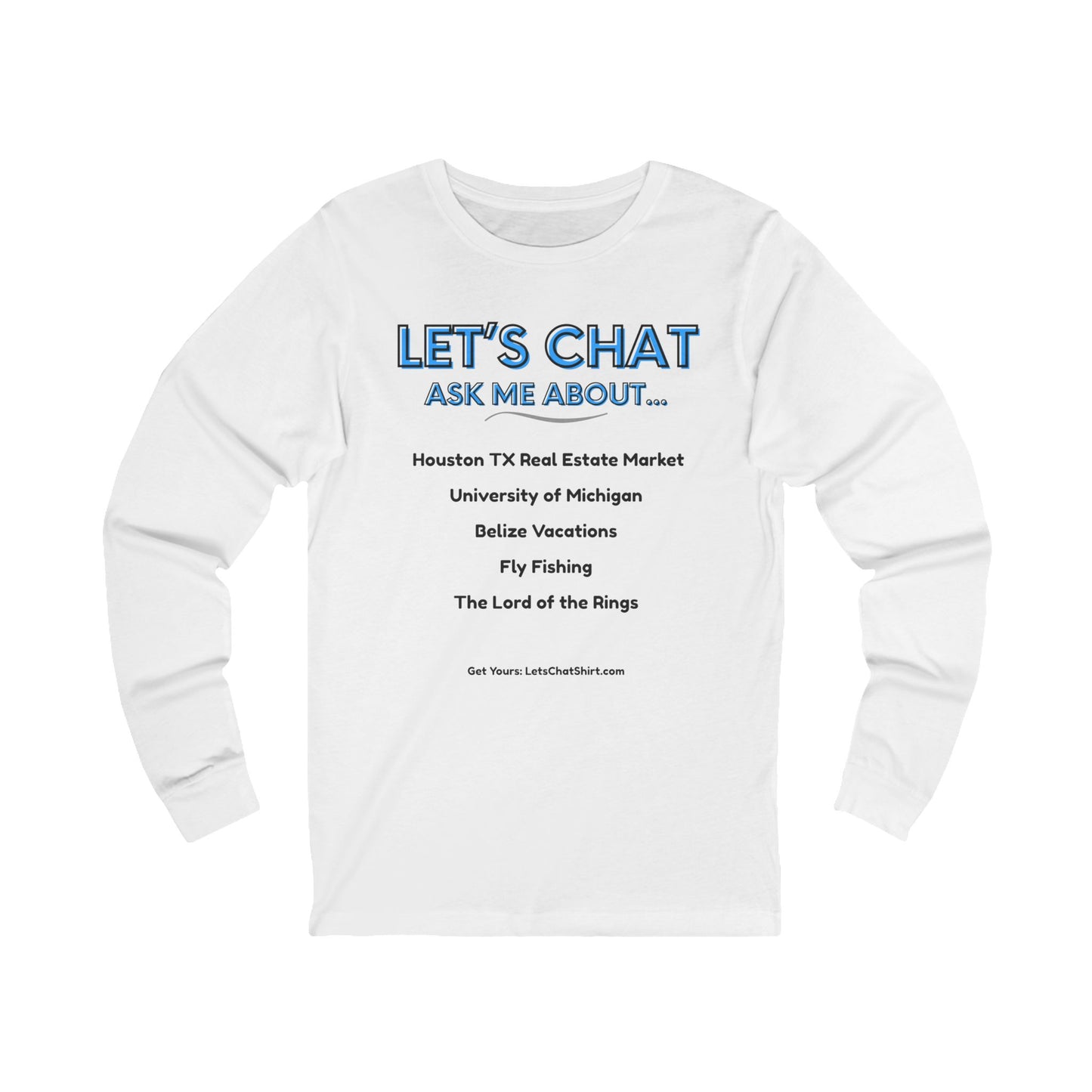 Unisex Custom Conversation Starter Long Sleeve | Display Your Favorite Topics