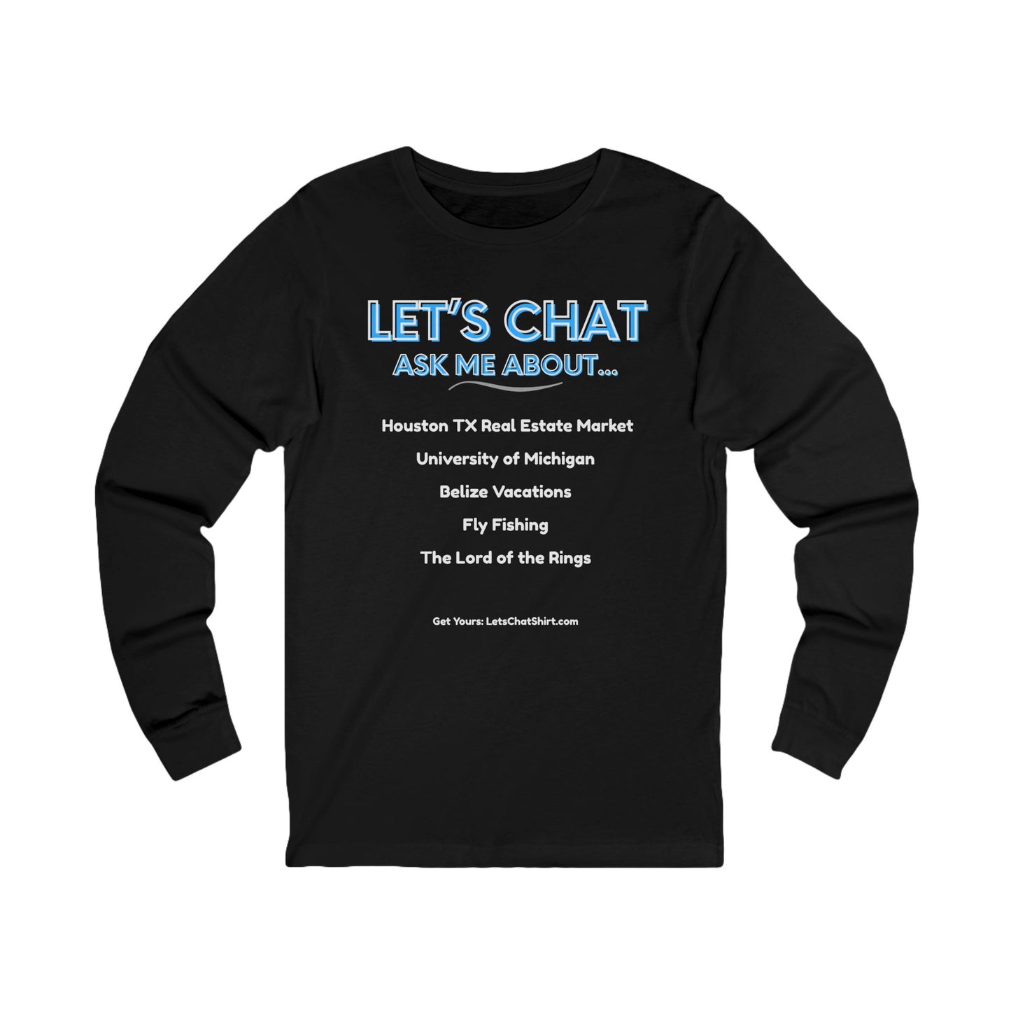 Unisex Custom Conversation Starter Long Sleeve | Display Your Favorite Topics