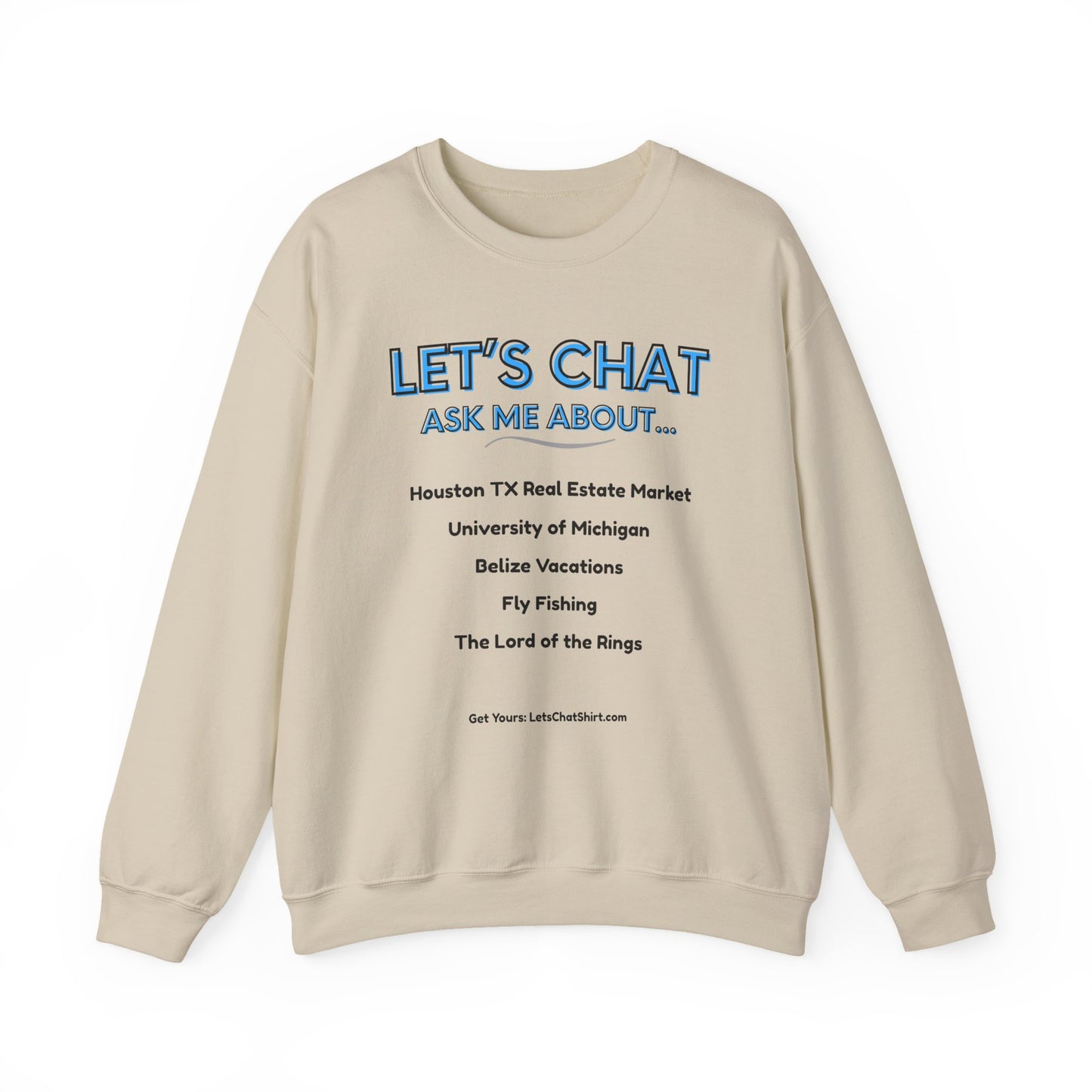 Unisex Custom Conversation Starter Sweatshirt | Display Your Favorite Topics