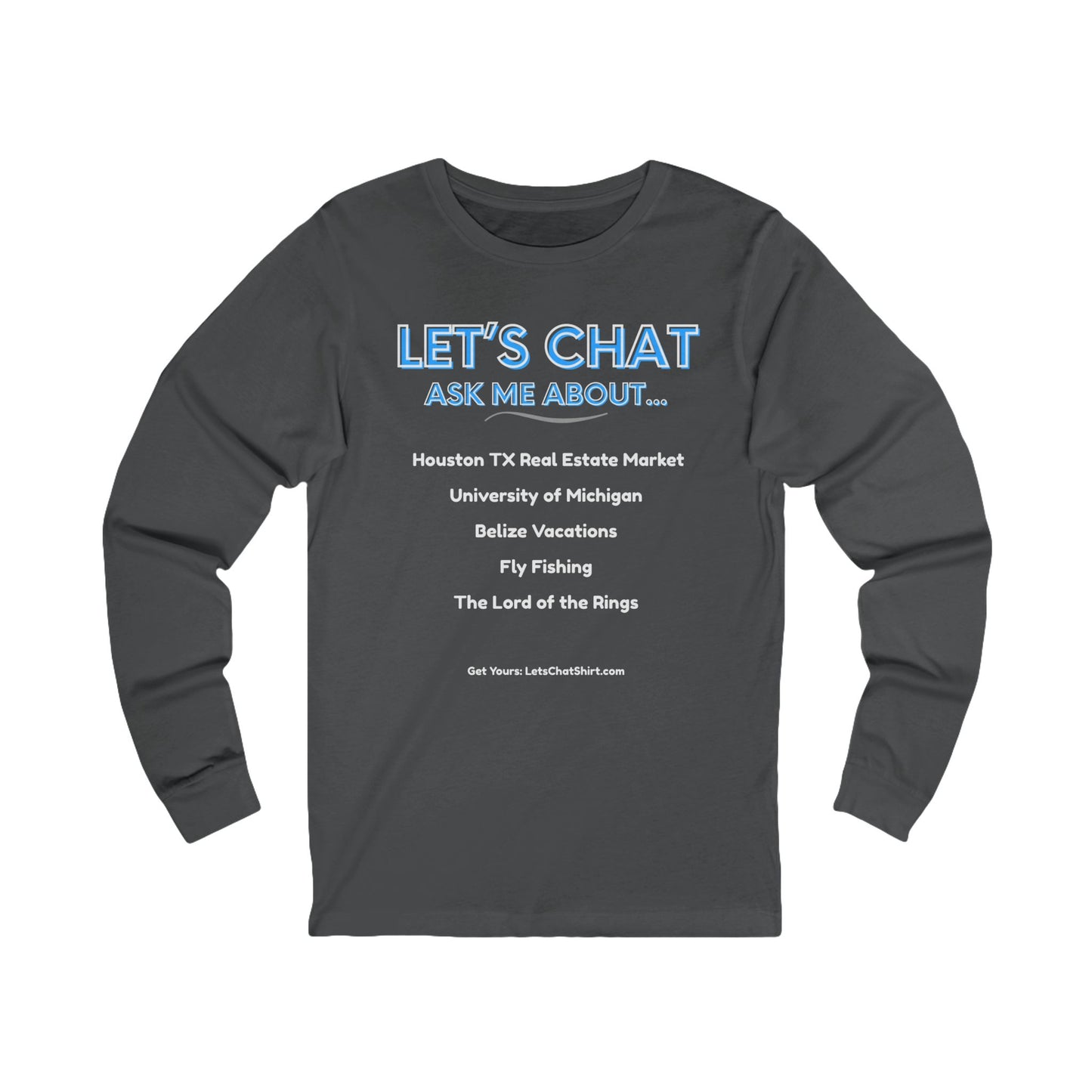 Unisex Custom Conversation Starter Long Sleeve | Display Your Favorite Topics
